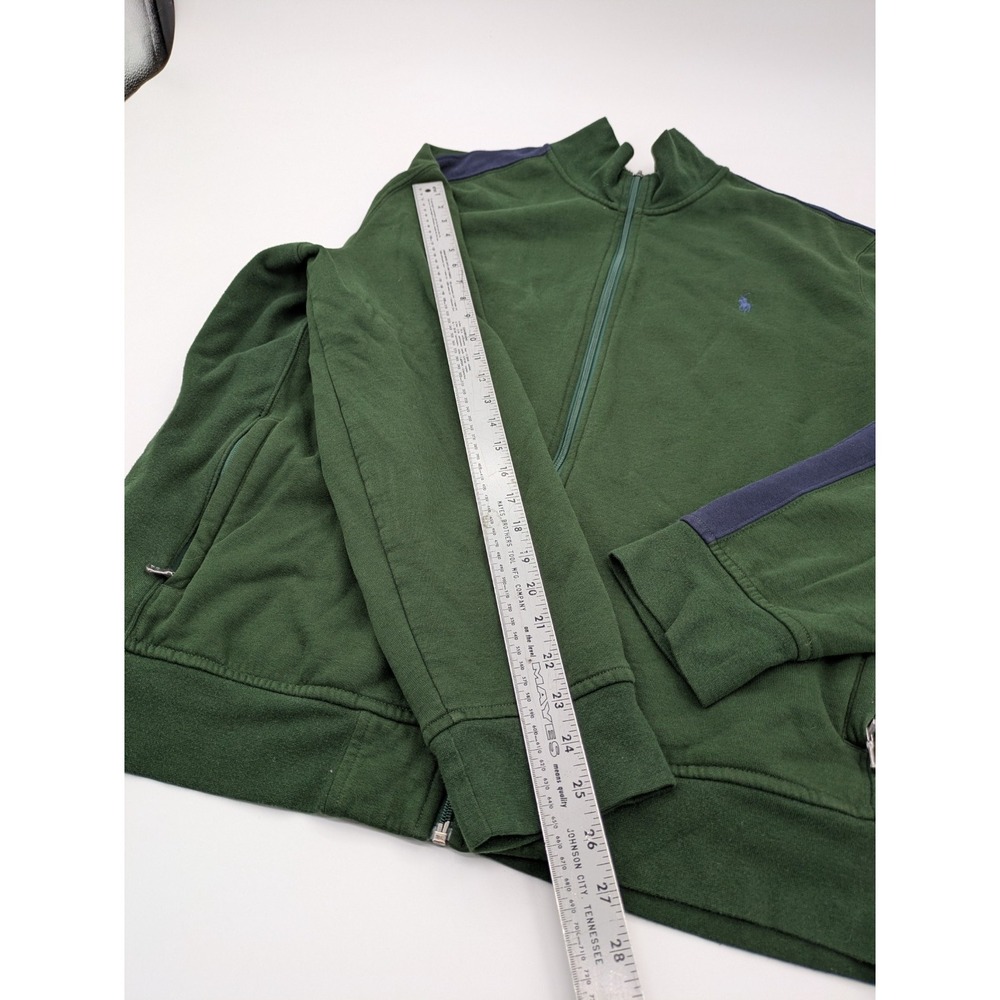Polo Ralph Lauren Jacket Mens XXL Green Blue Striped Track Full Zip Pony - Picture 3 of 8
